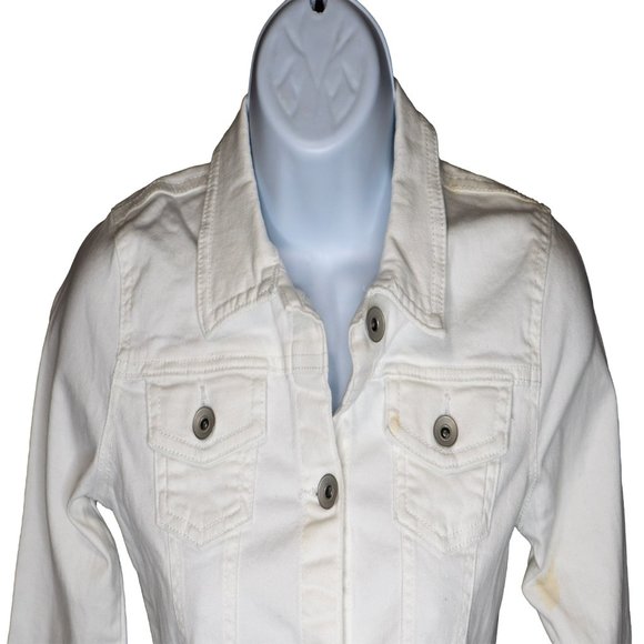 The Childrens Place Girls White Army Lightweight Jacket Casual Size 10 /12 | L/G - Picture 2 of 9